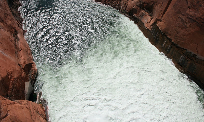 Water being released from Glen Canyon Dam