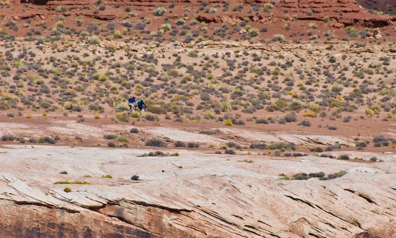 Biking along the White Rim Trail in Canyonlands National Park