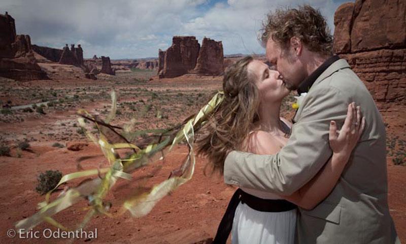 A Kiss above a Moab Utah Landscape